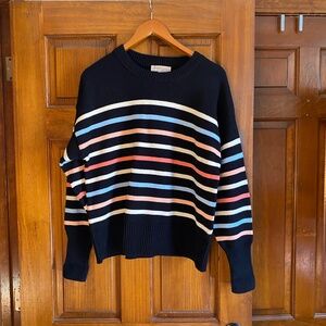 Philosophy black striped sweater size L